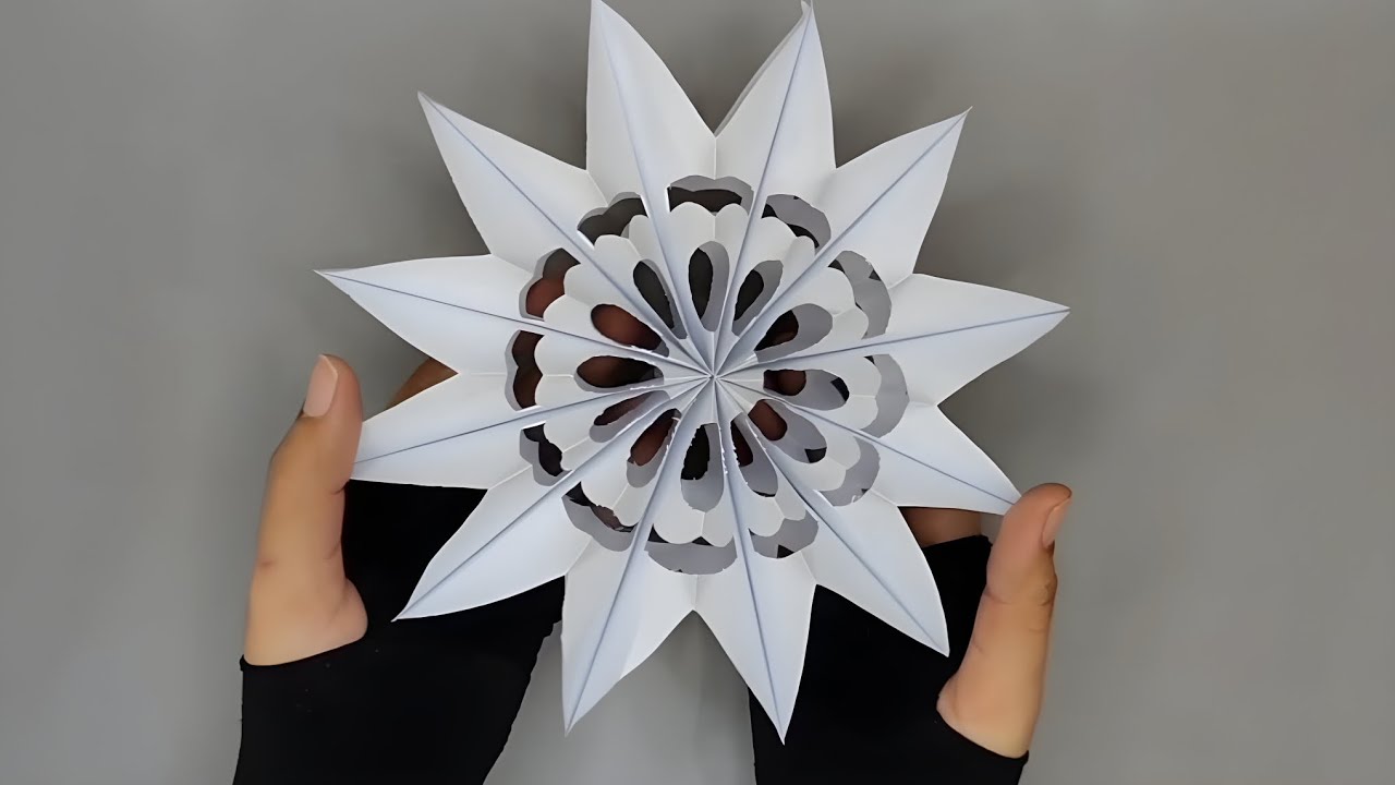 DIY 3D Paper Star Snowflake ❄️⭐ | So Satisfying to Watch 