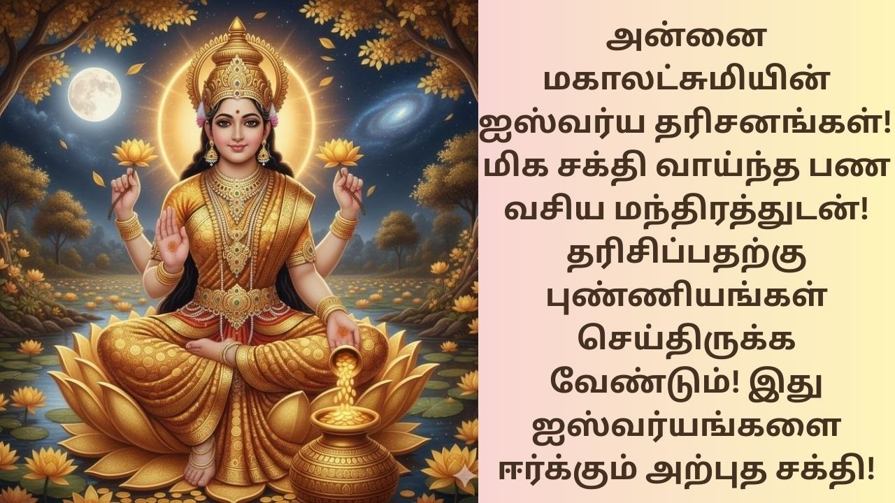 செவ்வாய்க்கிழமை அன்னை மகாலட்சுமி தரிசனங்கள்! மிக சக்தி வாய்ந்த பண வசிய மந்திரத்துடன்!
