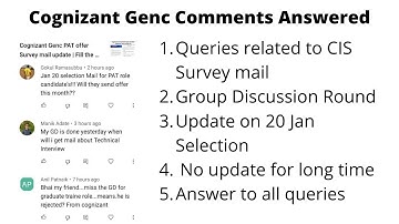 Cognizant Genc Survey Mail CIS or PAT ? comments, Queries | All answered | Doubt solving | Genc