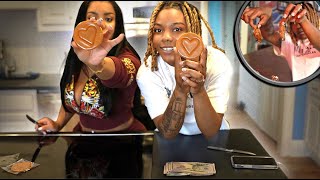 SQUID GAME CANDY CHALLENGE AND I WON SO SHE DID THIS  ..... | HILARIOUS The Bando ATL Food Review