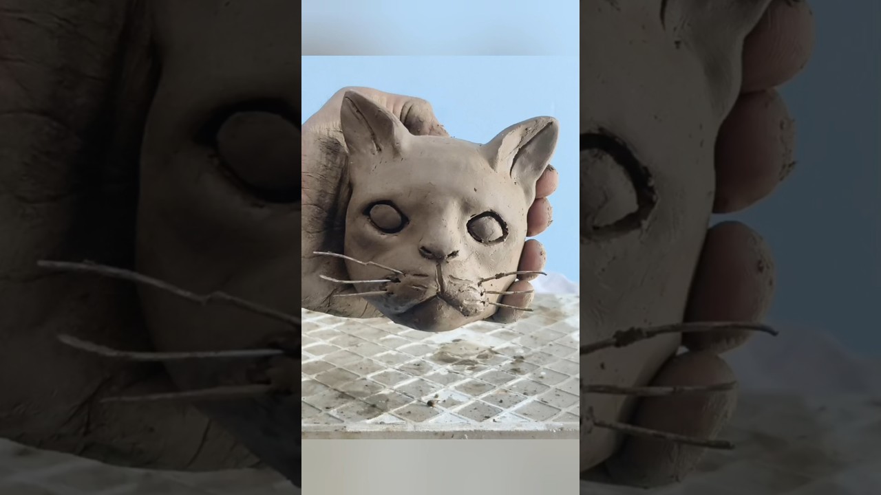 Cat Face Made with Clay simple 😺 