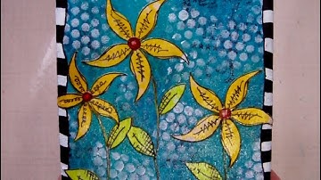 Mixed Media Canvas - Whimsical Flowers