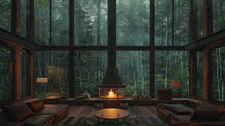 Sleep Soundly with Rain and Fireplace: Tranquil Stormy Night Ambiance  Heavy Rain Sounds for Sleep