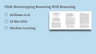 STaR: Bootstrapping Reasoning With Reasoning