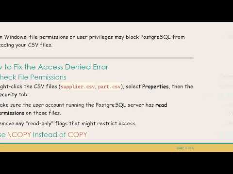 How to Solve Access Denied Errors When Running .sql Files in psql on Windows