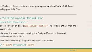 Information How to Solve Access Denied Errors When Running .sql Files in psql on Windows Update