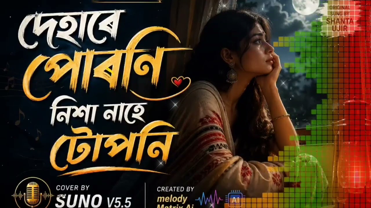 দেহাৰে পোৰণি… নিশা নাহে টোপনি | Assamese Emotional Classic Cover | Old is Gold | Melody Matrix Ai