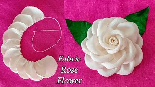 How to make Fabric Flower / How to make an adorable fabric rose flower in just 8 minutes