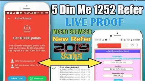 #mCent browser Secret New Refer #Script | Mcent Browser unlimited trick 2019