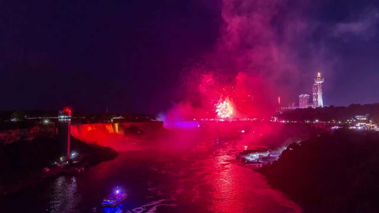 Niagara Falls Fireworks, Illumination and Boat Tour Time Lapse