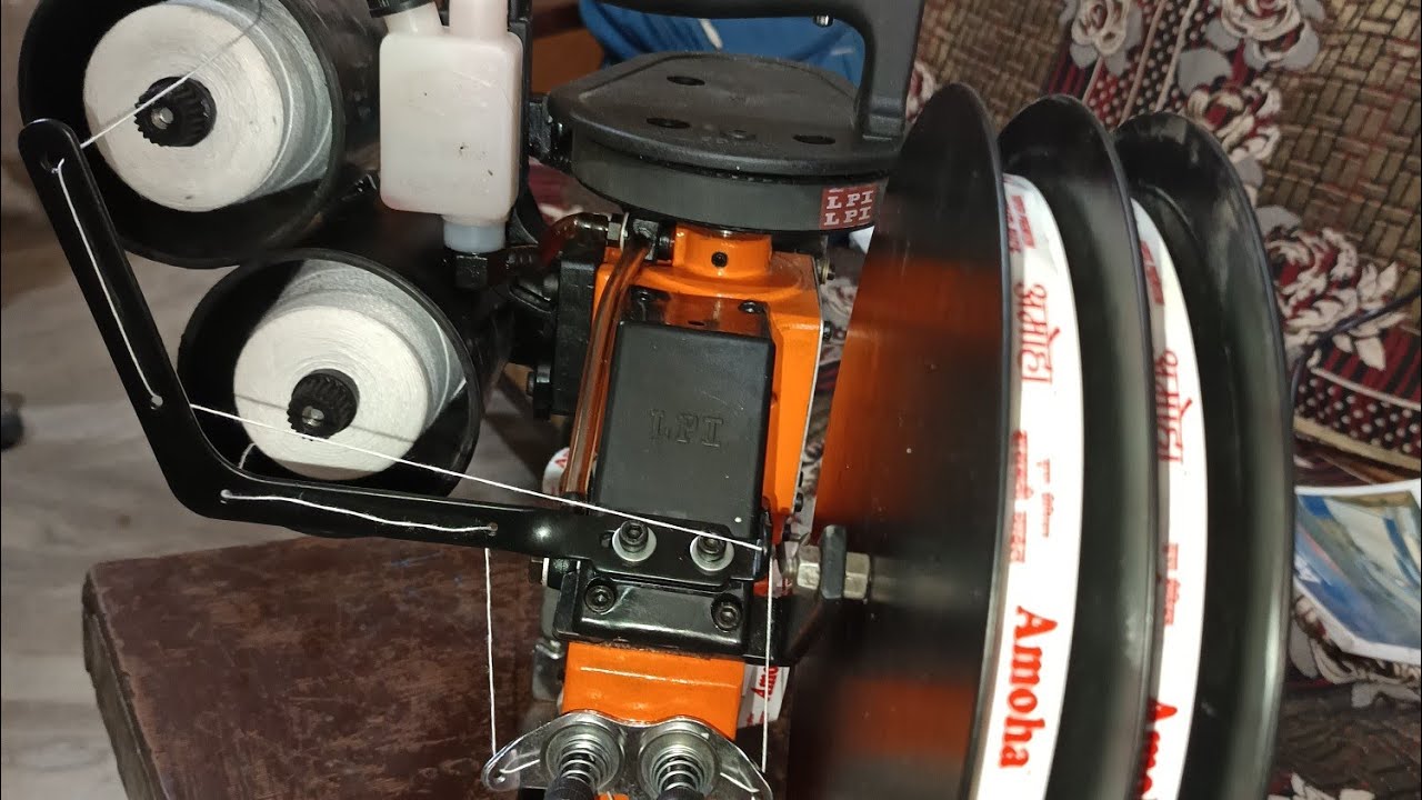 Bag Closer Machine Two Tape Attachment Two Niddle Installation #bagcloser #machine  #demo