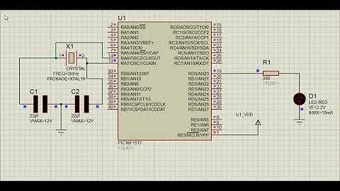 Blinking LED using PIC microcontroller and Simulation with Proteus