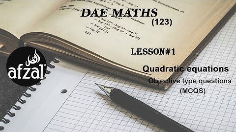 DAE Applied Maths 123 Lesson 1 MCQS  |Objective Type Questions | By Afzal Mathematics