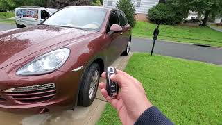 Porsche Cayenne 2015 lost all keys situation, new key fob programming DY Locksmith (980)260-9191