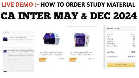 LIVE DEMO :- HOW TO ORDER CA  NEW SYLLAYBUS STUDY MATERIAL