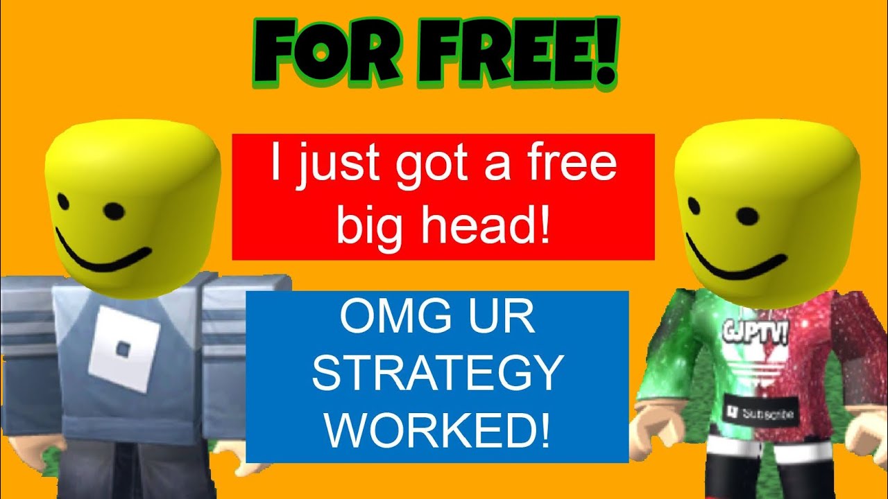 How To Get A Free Big Head 2020 Working Youtube - youtube how to get bighead in roblox for free How To Get A Free Big Head 2020 Working Youtube - how to get bighead in roblox for free