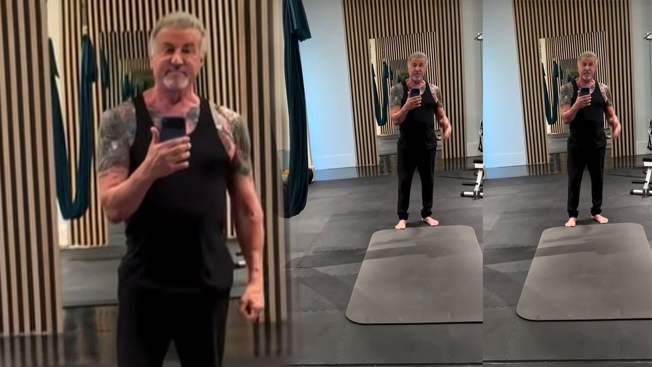 Sly never ages!! Sylvester Stallone showcased his tattooed biceps is nearly 80 in gym video
