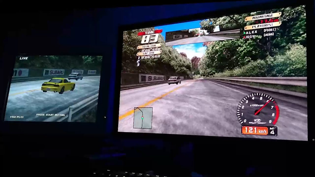 Initial D Arcade Stage Flycast Dual screen (Live Replay)