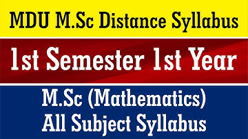 🔥🔥MDU M.Sc. Mathematics Complete Details and Strategy | MDU M.Sc. Mathematics Complete Details |