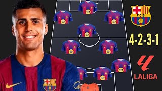 BARCELONA PREDICTED LINEUP WITH RODRI HERNANDEZ 🔥 BARCELONA TRANSFER SUMMER 2026 ✅