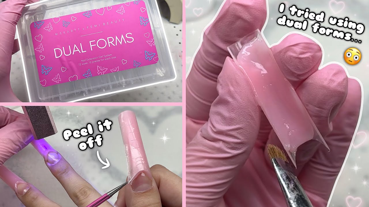 I TRIED USING DUAL FORMS... for the first time in 5 years | POLYGEL NAILS USING DUAL FORMS?!