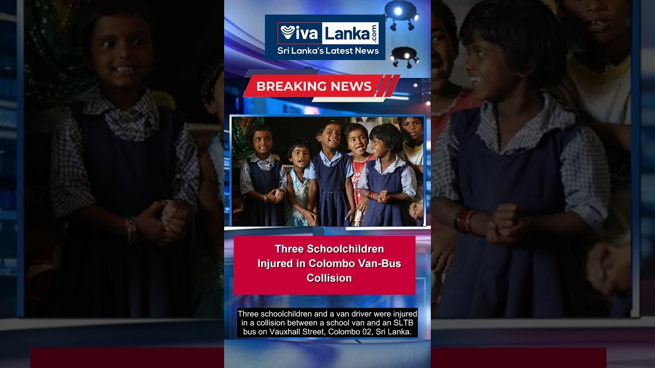 Three Schoolchildren Injured in Colombo Van-Bus Collision
