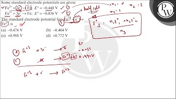 Some standard electrode potentials are given: \( \mathrm{Fe}^{2+}+2...