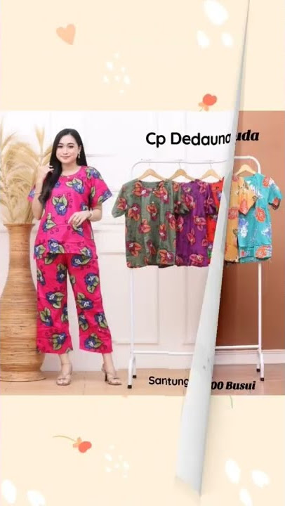 One Set Setelan Wanita CP  Celana Panjang Lengan Pendek Baju Tidur Nyaman Kekinian yang lagi trend