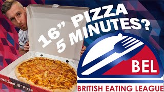 MEGA 16” PIZZA FOOD CHALLENGE in 5 minutes? Max vs food | BRITISH EATING LEAGUE CONTEST