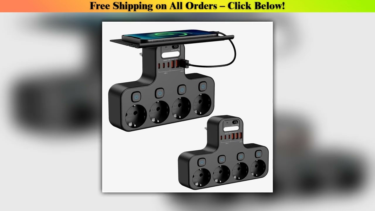 4000W Eu Plug Power Strip Multifunction Socket Smart Night Light Independent Switch European Standa