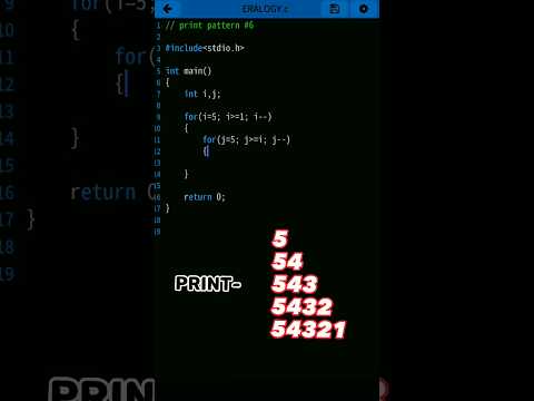 Print Pattern in C Programming |6| C language | #coding  #shorts #c  #problem #anonymous_ties