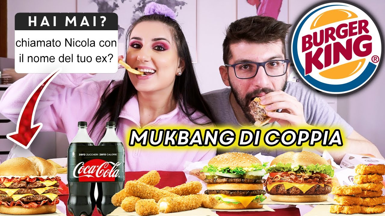 MUKBANG DI COPPIA BURGER KING 🍔🍟 HAI MAI? + COSA PENSATE DI NOI #conme