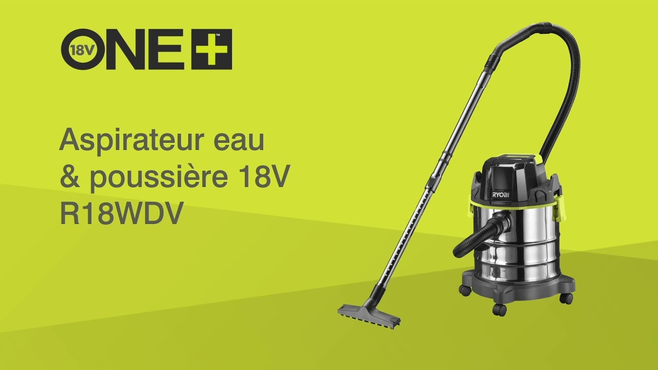 Pack RYOBI - Aspirateur eau et poussière R18WDV-0 - 18V One Plus - sans  batterie ni chargeur - Lot de 5 sacs poussière RAKWDV05 - 20L