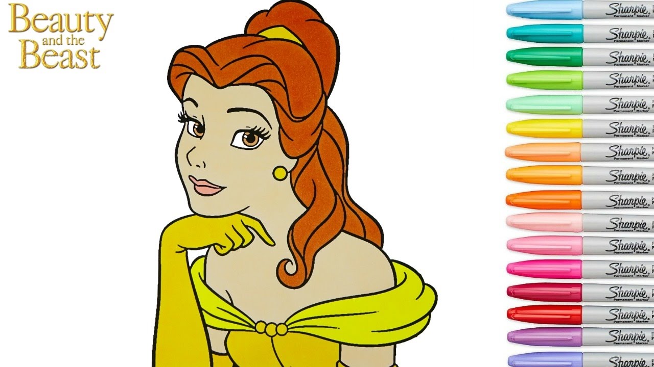 Disney Princess Coloring Book Belle Beauty And The Beast Coloring Pages Youtube