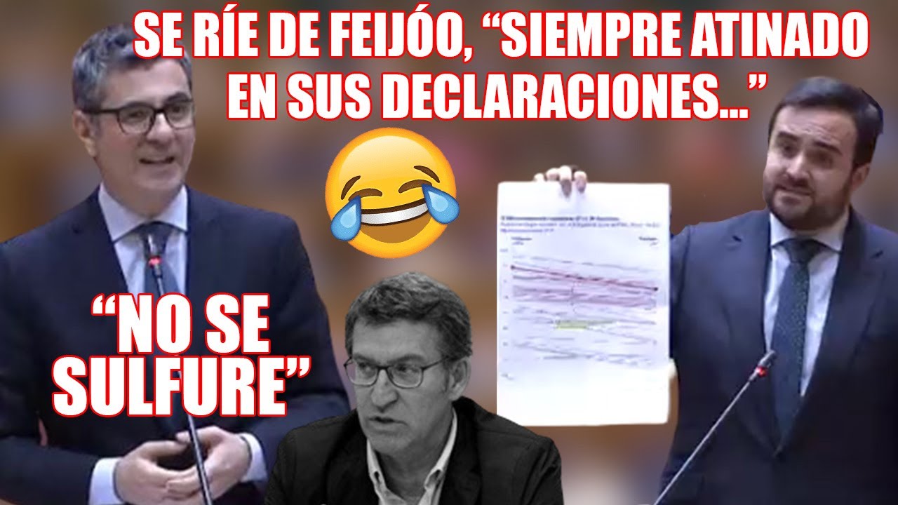 🤣 Bolaños SE MOFA de un senador del PP muy NERVIOSO y de Feijóo ...