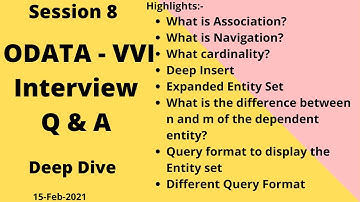 ODATA Interview Q & A| 8 |Odata - Different Query Format | Assocations and Navigation