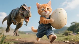 Dinosaur Attack on Kitten 🦕 Brave Mama Cat’s Daring Rescue 🐾 | Cute Cat | Mama Cat And Kitten