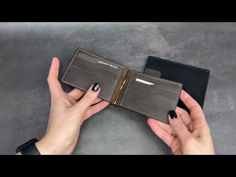 Коричневий шкіряний затискач для грошей з монетницею Grande Pelle 125120 video