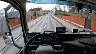 POV driving volvo truck in Sweden