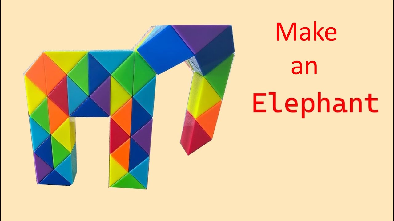How to Make an Elephant with a 48-Piece Rubik’s Snake (Step-by-Step Tutorial)