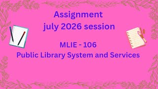 MLIS assignment ignou code mlie 106. ##ignousolvedassignment #ignou #mlis
