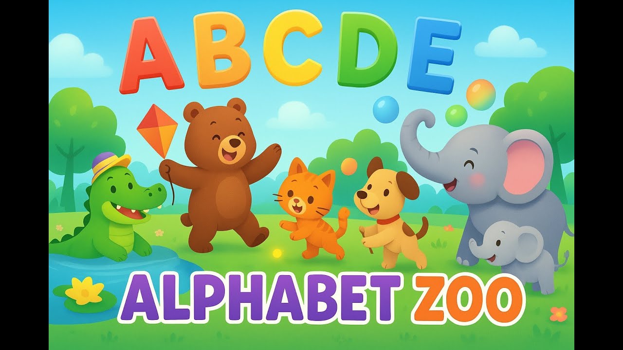 Alphabet Zoo Song A to E | Fun Animal ABC Rhyme for Kids | Alligator ...