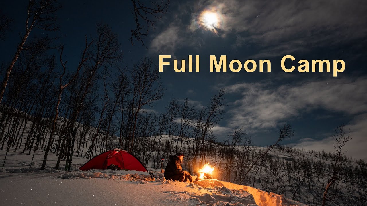 Winter Overnighter under the Full Moon – Cooking Lamb Chops from Wild Sheep over the Fire