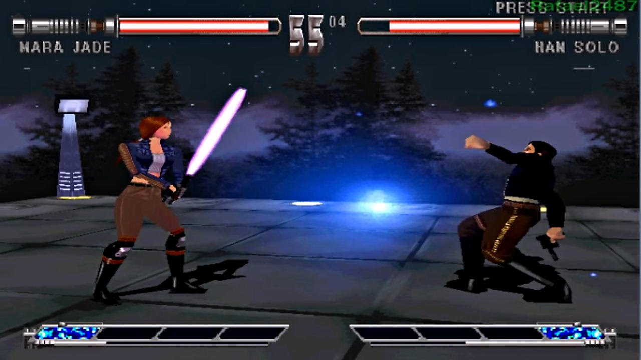Star Wars Masters of Teras Kasi PS1 (Mara Jade) Part 1 Arcade Mode HD