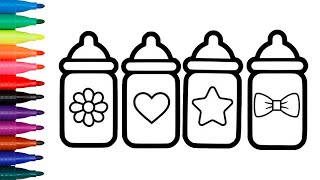 Drawing Baby Bottles for Kids  Fun and Easy Tutorial