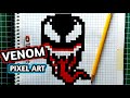 Como dibujar a venom pixel art  paso a paso facil  tutorial  how to draw venom