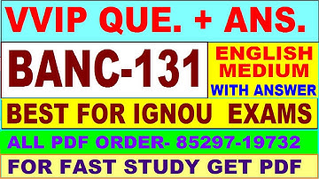 BANC 131 important questions with answer in English | banc 131 Previous Year Question Paper