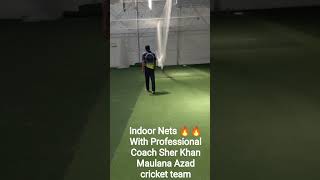 Indoor Nets With Professional Coach Sher Khan 🔥🔥 #cricket #cricket #viral #viral #cricketplayer