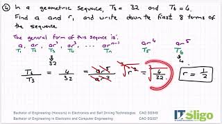 Geometric Sequence and Series Example 4 Leaving Cert Higher Level Maths