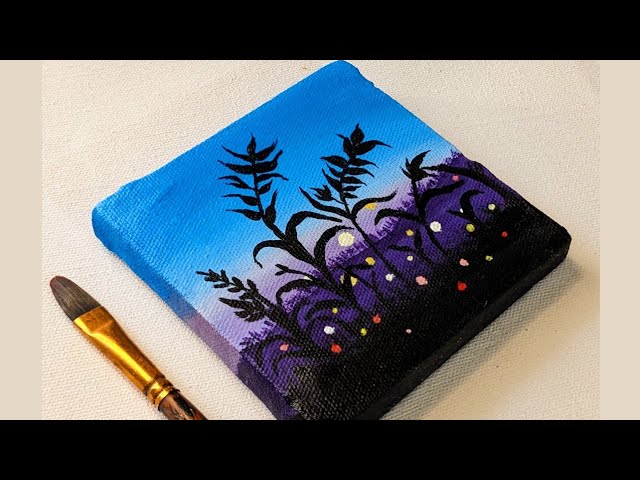 Just a simple painting on a small canvas #paintingasmr #acrylicpaintin, art